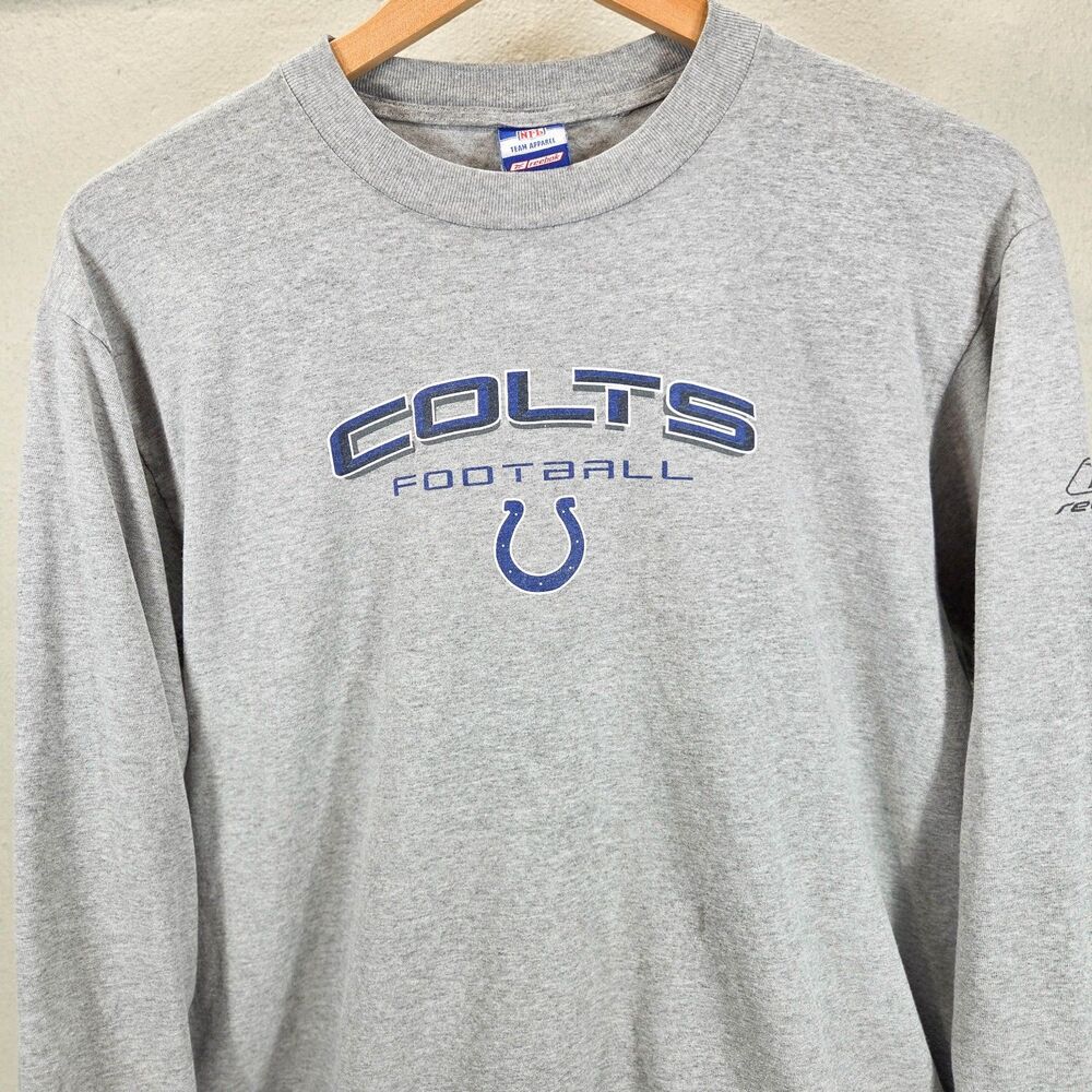 Vintage Y2K Reebok Indianapolis Colts NFL Gray Long Sleeve Shirt Sz M
